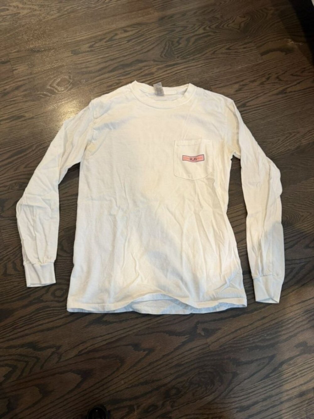 Gildan White Long Sleeve Tee RJ New York Club Graphic Size S